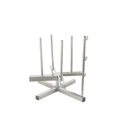 Wire De-Reeler Spinning Jenny Fencing Wire Dispenser Steel Fence Coil Silver