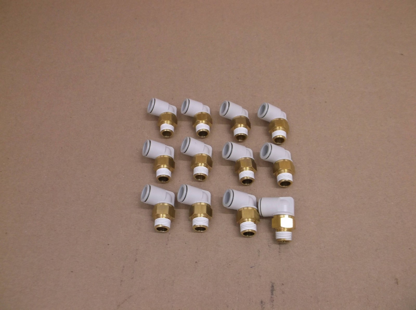 Quantity 12) KQ2L10-02AS SMC NEW Push-To-Connect 10mm OD Male Elbow Fitting