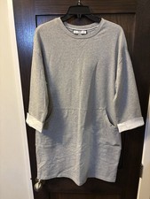 Hilary Radley For Katherine Barclay Sweatshirt Dress, Size L, Gray