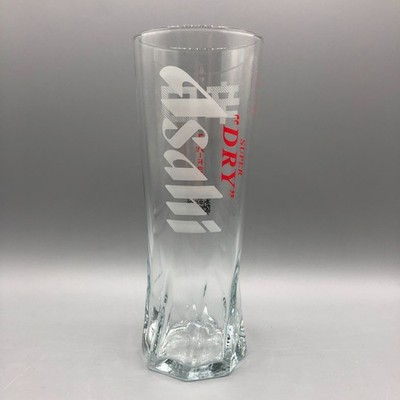 Official Asahi Super Dry Pint Glass | Half-Cut Twisted Hexagonal Base | New