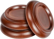 Piano Caster Cups Grand Raw Wood-Brown Color-PA-20, Hardwood Brown