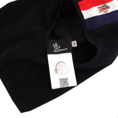 Moncler Tech Grenoble Striped Ski Black Fleece Balaclava Hat - Picture 5 of 7