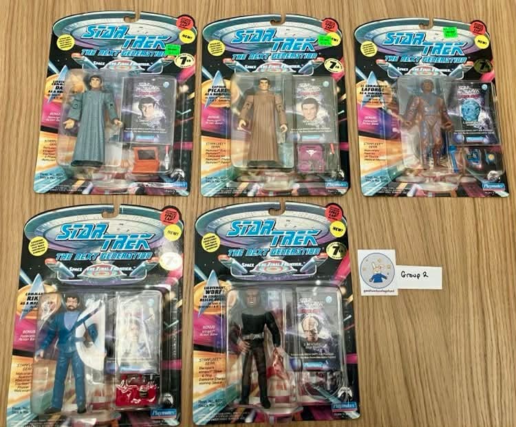 Star Trek: TNG Final Frontier Data Picard LaForge Riker Worf Set of 5 Figures