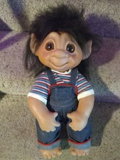 Raro 16" GRANDE 1979 DAM Muñeca Troll #806 Mono Hermoso Estado Adulto Coltr