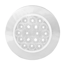 Grand General 75904 LED Light (4" Round Flange Mount White/Clear Chrome Twist