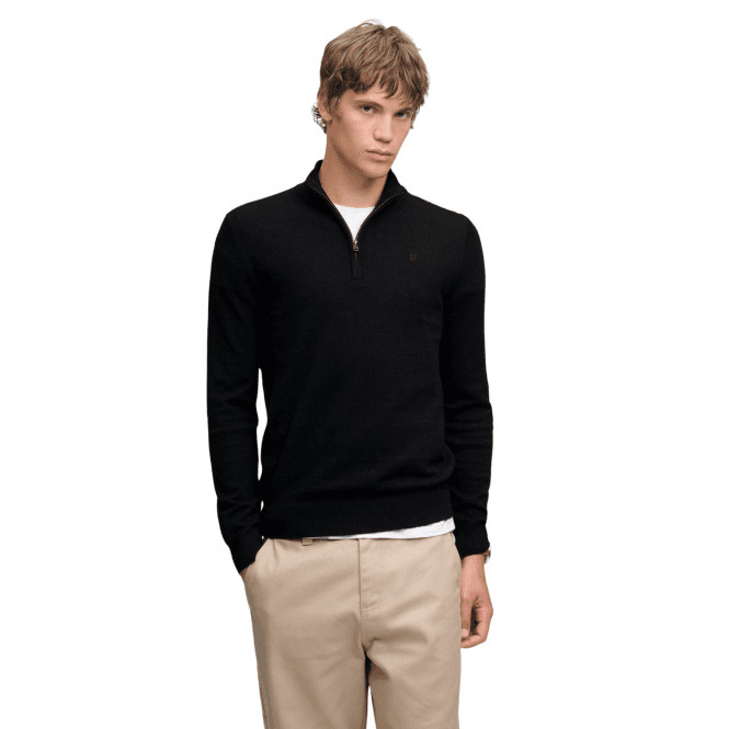 Superdry Essential Lightweight 1/2 Zip Knitted Jumper, Black, Size Xl, Men - Image 3