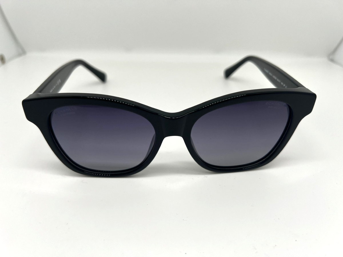 CHANEL Gold Frame Black Lens Sunglasses with Pearl Detailing Chanel Sunglasses w/Pearls Square-Gold & Dark Green  main image 2