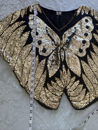De colección Para Mujer ASO Beyoncé Seda Lentejuelas Cuentas Mariposa Prendas para el torso Talla M Disco Hada Y2K - Imagen 14 de 17