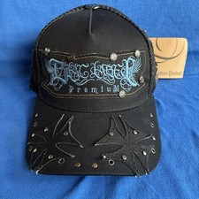 Blac Label Snapback Trucker Hat  Black Premium Iron Cross Embroidered 1968