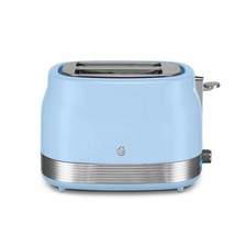 Swan Retro Revive Blue 2 Slice Toaster Chrome Accents ST19028BLU