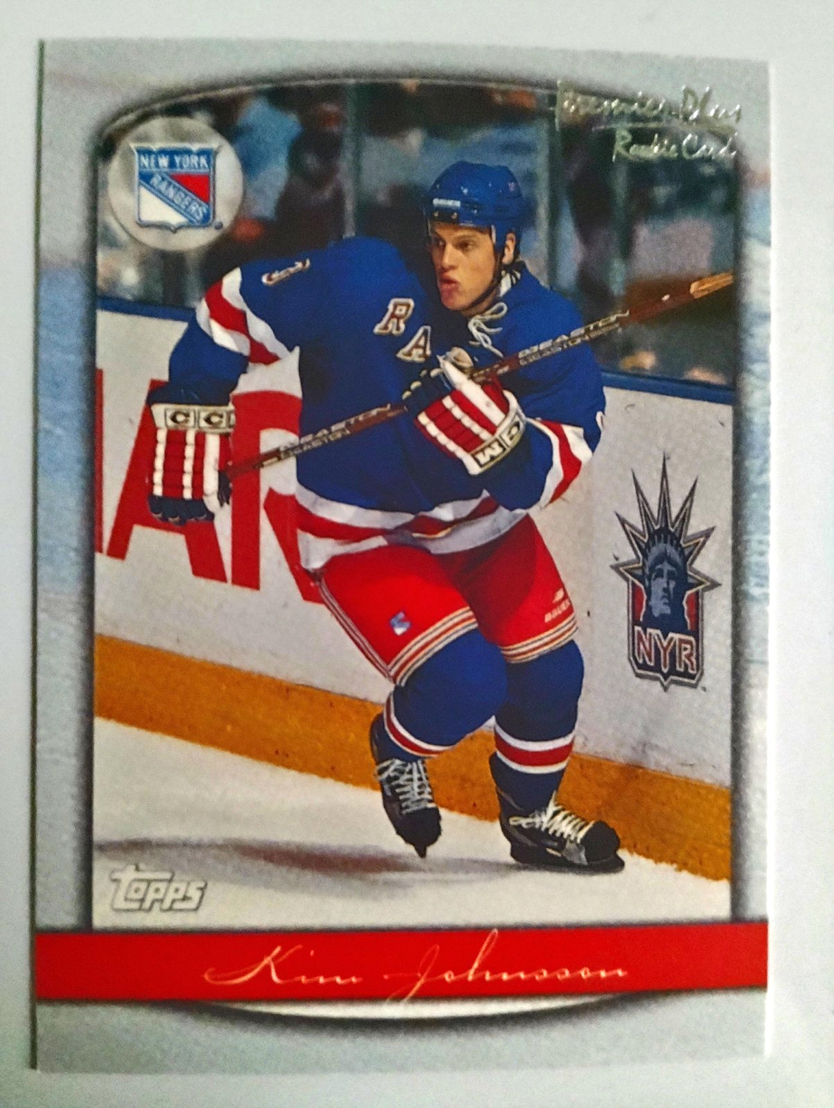 99 00 TOPPS PREMIER PLUS ROOKIE KIM JOHNSSON #93 RANGERS