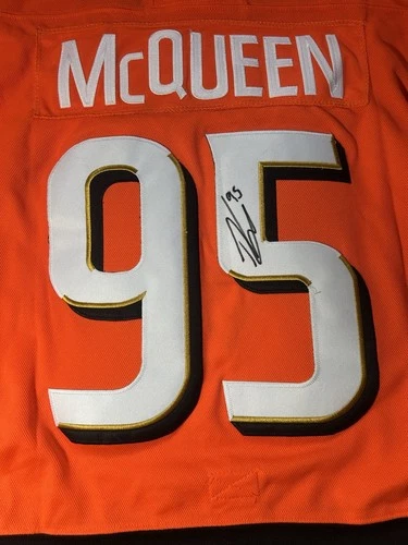 Roger McQueen Signed Jersey NHL Auto Autographed Anaheim Ducks Custom Providence
