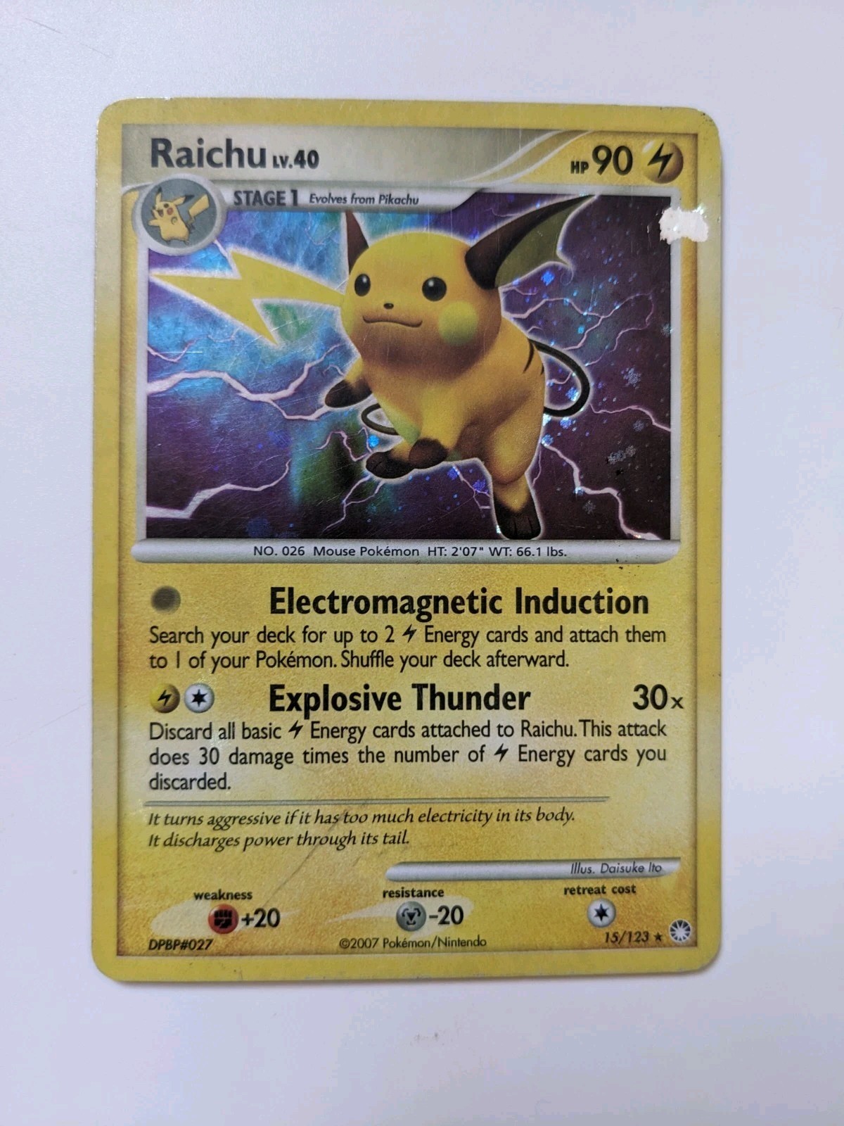 Pokemon: Raichu 15/123 Holo Rare. Mysterious Treasures. PL