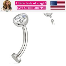 14G Titanium Floating Belly Button Rings for Women Flat Back Belly Rings 8mm/...