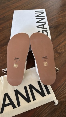 Sandalias de plataforma GANNI Juta con detalle de cristal Talla 39 NUEVAS - Imagen 5 de 6