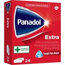 Panadol Extra 24 Tablets Paracetamol 500mg Caffeine 65mg Pain Relief