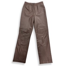 VTG Mixit Y2K Leather Pants Womens 8 High Rise 28x31 Chocolate Brown Streetwear