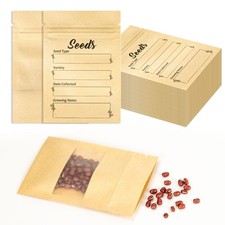 100 Pcs Seed Envelopes Resealable with Clear Window 4.7 X 3.15inch
