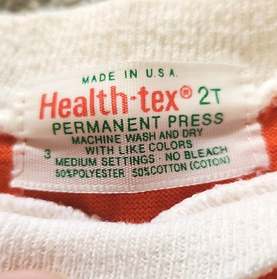 Vtg Retro Health Tex Toddler Baby Boy Shirt Top Pants Bell Flare Set Race Car - Image 2 of 4