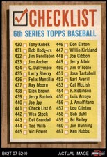 1962 Topps #441 Checklist 6 Large Print VARIATION 6 - EX/MT
