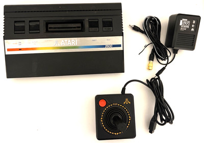 Atari 2600 4-Switch Console System w/ Joystick Power Adapter Tested Working