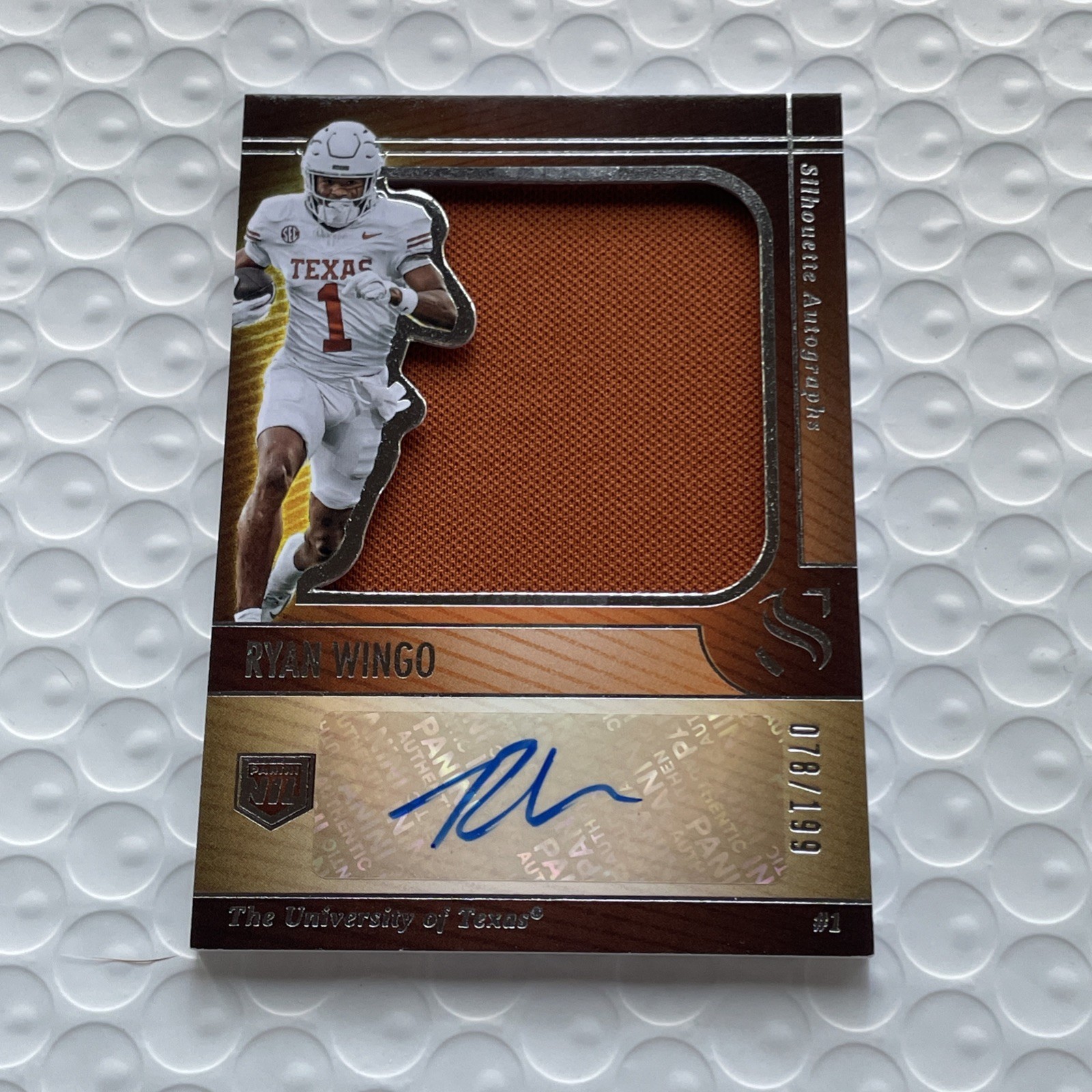 Ryan Wingo 2025 Panini Silhouette #SA-RWO Silhouettes Patch Auto /199 Texas