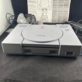 SONY PLAYSTATION 1 PS1 GAMING SYSTEM CONSOLE W/ CONTROLLER WIRES & MANUAL TESTED