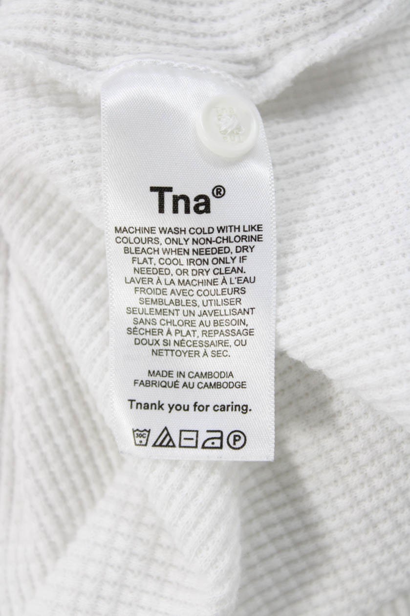 TNA Womens Cropped Basic Button-Up White Long Sle… - image 5