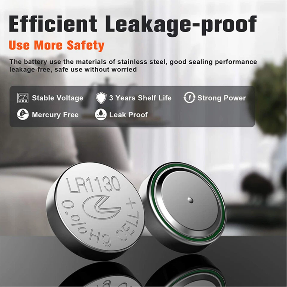 200Pcs LR1130 1.5V Button Coin Cell AG10 LR54 189 389 Watch Batteries PKCELL - image 2 of 4