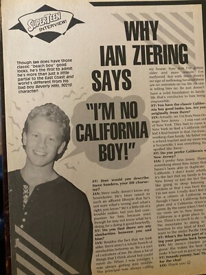 Ian Ziering, Beverly Hills 90210, Full Page Vintage Clipping