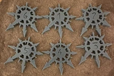 35mm Objective Markers - War hammer 40 k Bad God Devotee Markers; chaotic fun!!