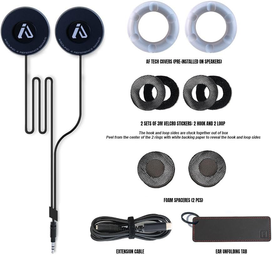High Def Xsound 4 Helmet Speakers for Motorcycle & Snowboard - Easy Install