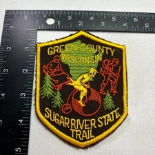 Vintage GREEN COUNTY WISCONSIN SUGAR RIVER STATE TRAIL Hike Bike Patch 49a1