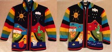 Kinder Strickjacke blau melliert 98/104 Zipfelkapuze Peru Alpaka Anden Kuh Käfer