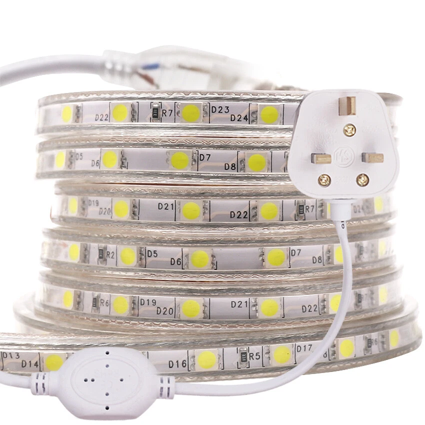 LED Strip Rope Lights 220V 240V 5050 SMD Waterproof Outdoor Indoor Lamp UK Plug - Image 2 of 4