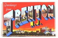 Greetings from Trenton New Jersey FRIDGE MAGNET travel souvenir "style B"