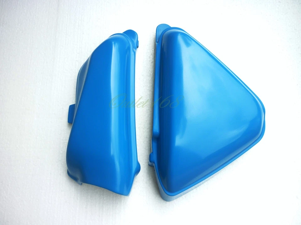 Par de cubiertas de batería de marco lateral azul HONDA 100 CL Scrambler CL100S CL100 1970-1971 Foto 2 de 4