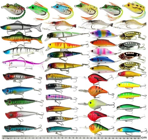 Bass Fishing Lures Tackle Kit Minnow Popper VIB Crankbait Saltwater Freshwater - Picture 11 of 27