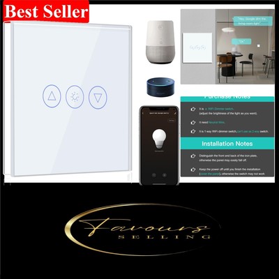 BSEED Smart Dimmer Lichtschalter 1 Fach 1 Weg Wifi Smart Led Dimmer Lichtscha...