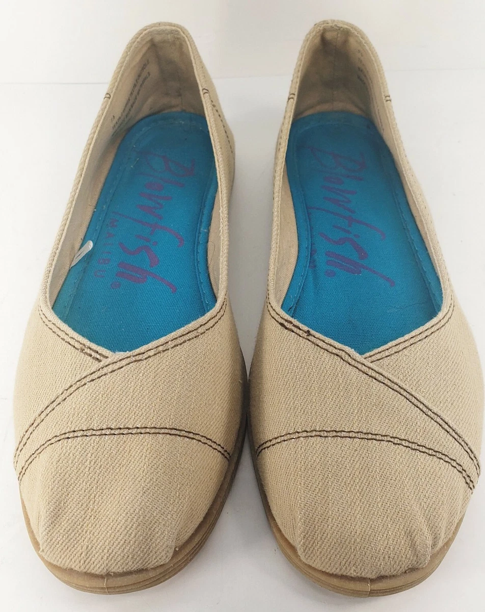 Blowfish Malibu Shoes Women s 7.5 Ballet Flats Tan Canvas Casual