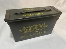 US Military Ammo Can 200 Cartridges 7.62mm NATO M82 M13 for M60 MG