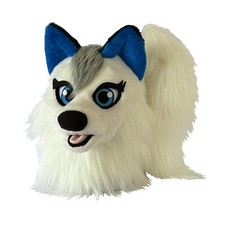 White wolf fursuit head and hand paws for girls 9-15 Oneandonlycostumes
