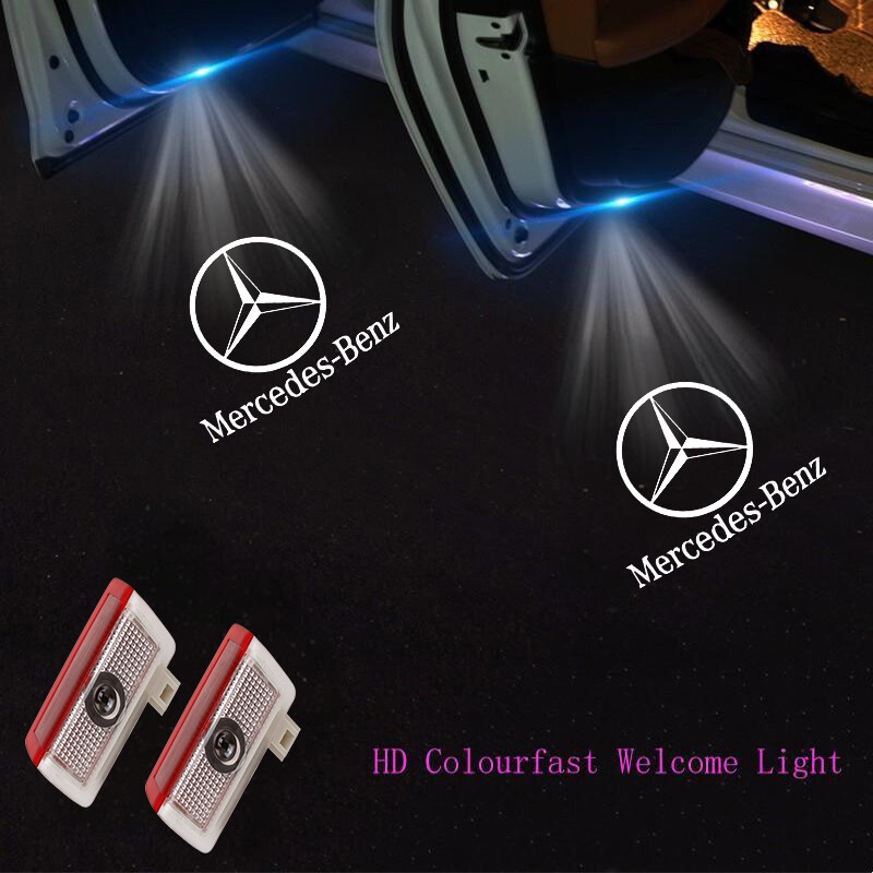For Mercedes Benz A B C E GL ML 2Pcs HD Car Ghost Shadow Door LED Lights