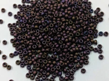 Vintage Glass Seed Beads TOHO Japan Matte Metallic Raspberry Bronze 8/0  C33-124