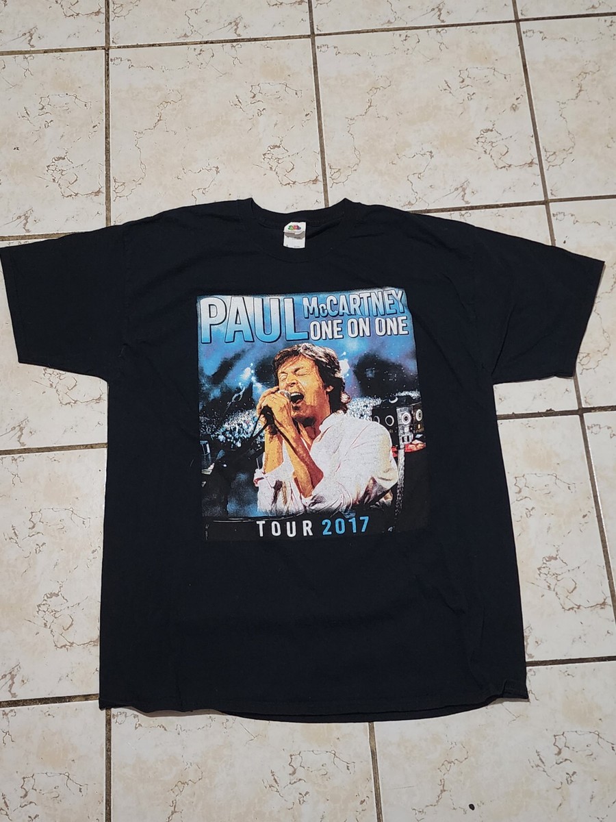 2017 Paul Mccartney One On One Tour Shirt Size XL Black Fruit of 