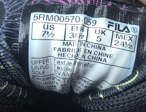 Fila Women’s Size 7.5 Gray Pink Yellow Lace Up Sneakers - Picture 9 of 10