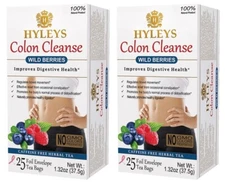 2 packs of Hyleys Colon Cleanse Wild Berries Improve Digestion 25 tea bag