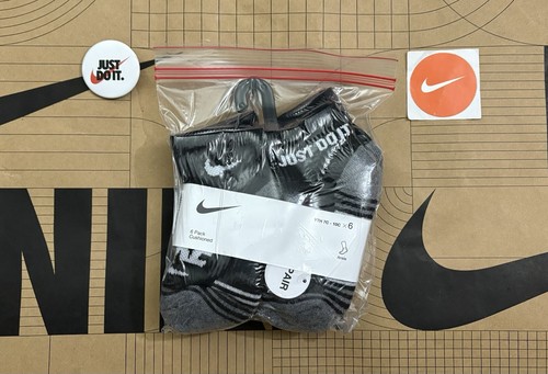 Nike Cushioned ankle Socks 6-pack - Black - Kids XS Youth Shoe Size 7C-10C NWT - Picture 10 of 11