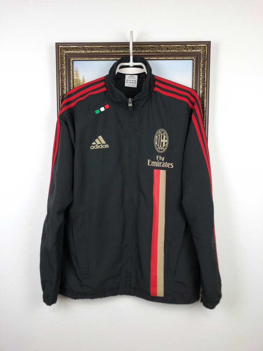 Vintage Adidas AC Milan Football Jacket Soccer Track Top Mens