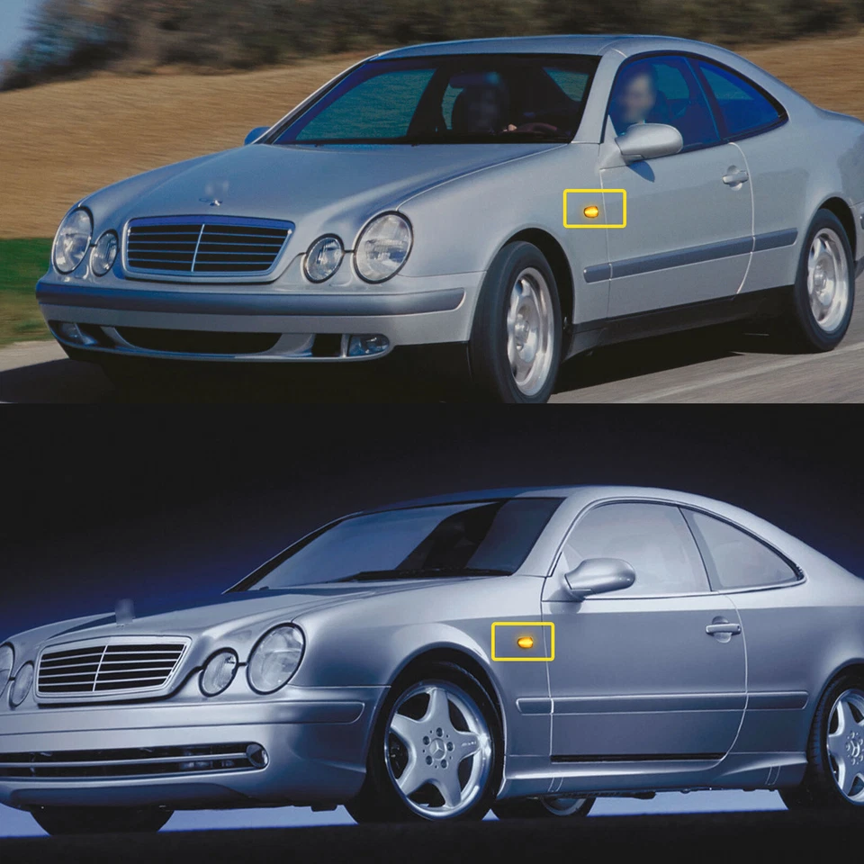 Sequential Front Amber LED Side Marker Light For Dodge Sprinter 2003-2006 Smoked Foto 3 de 4